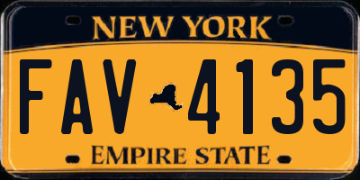 NY license plate FAV4135