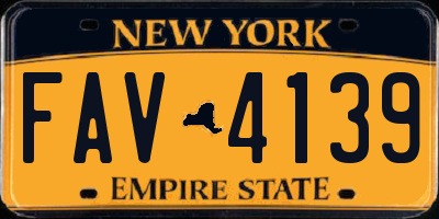 NY license plate FAV4139