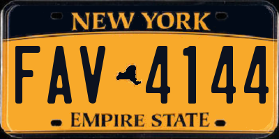 NY license plate FAV4144