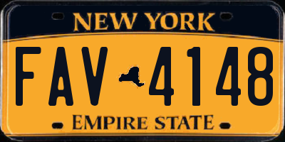 NY license plate FAV4148