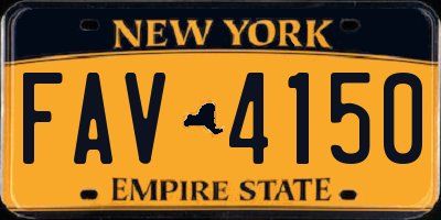 NY license plate FAV4150