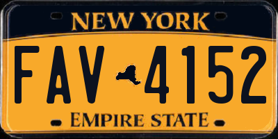NY license plate FAV4152
