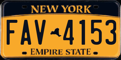 NY license plate FAV4153