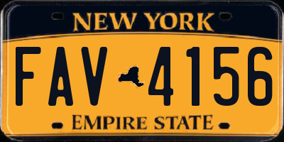 NY license plate FAV4156