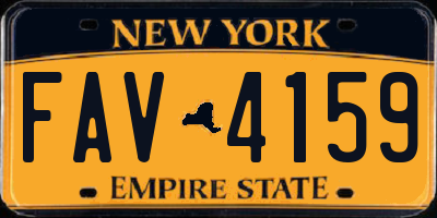 NY license plate FAV4159