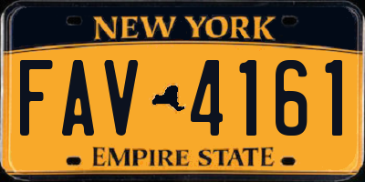 NY license plate FAV4161
