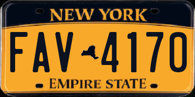 NY license plate FAV4170