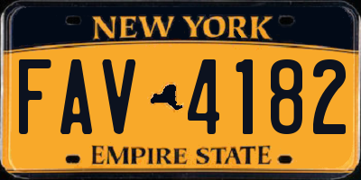 NY license plate FAV4182
