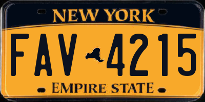 NY license plate FAV4215