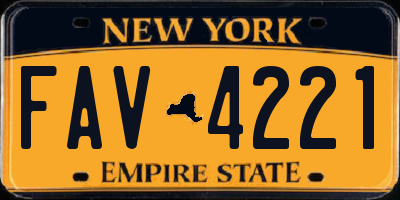 NY license plate FAV4221