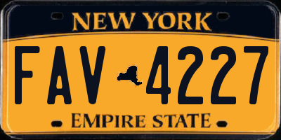 NY license plate FAV4227