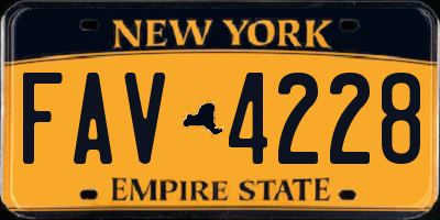 NY license plate FAV4228