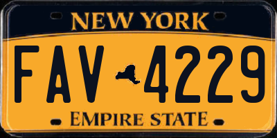 NY license plate FAV4229