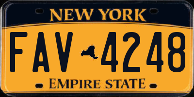 NY license plate FAV4248