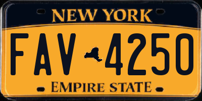 NY license plate FAV4250