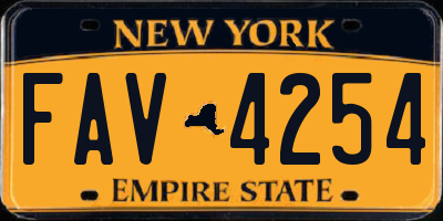 NY license plate FAV4254
