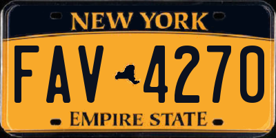 NY license plate FAV4270