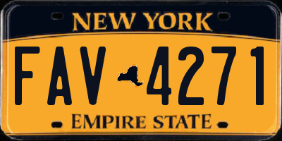 NY license plate FAV4271