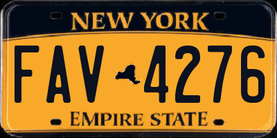 NY license plate FAV4276