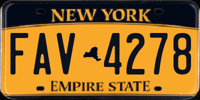 NY license plate FAV4278