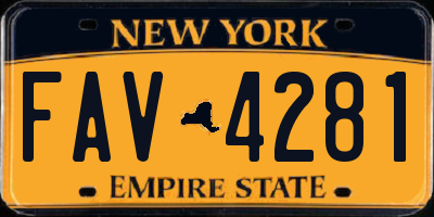 NY license plate FAV4281