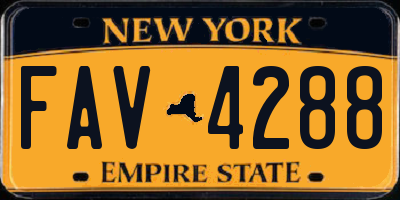 NY license plate FAV4288