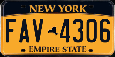 NY license plate FAV4306