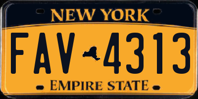 NY license plate FAV4313