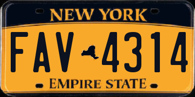 NY license plate FAV4314