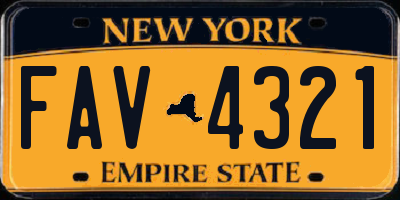 NY license plate FAV4321