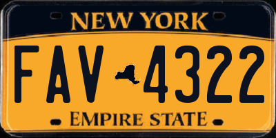 NY license plate FAV4322