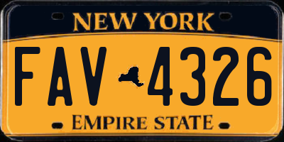 NY license plate FAV4326