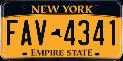 NY license plate FAV4341