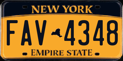 NY license plate FAV4348