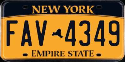 NY license plate FAV4349