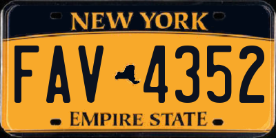 NY license plate FAV4352