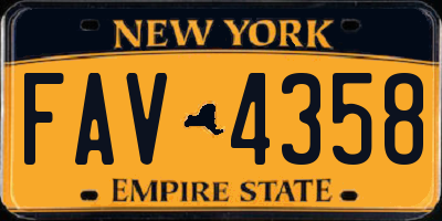 NY license plate FAV4358