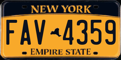 NY license plate FAV4359