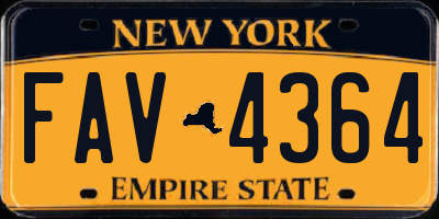 NY license plate FAV4364