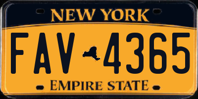 NY license plate FAV4365