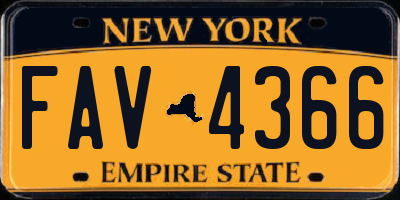 NY license plate FAV4366