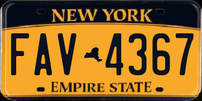 NY license plate FAV4367