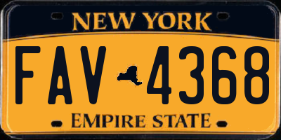 NY license plate FAV4368