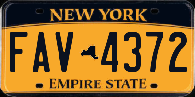 NY license plate FAV4372