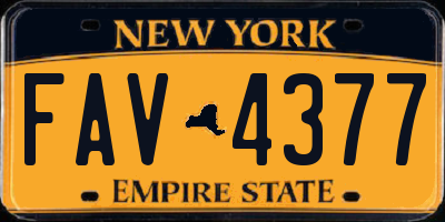 NY license plate FAV4377