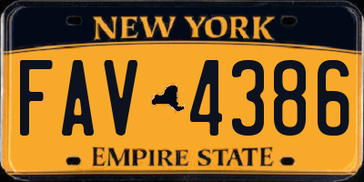 NY license plate FAV4386