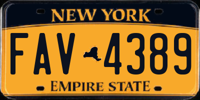 NY license plate FAV4389