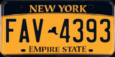 NY license plate FAV4393