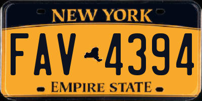 NY license plate FAV4394