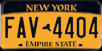 NY license plate FAV4404